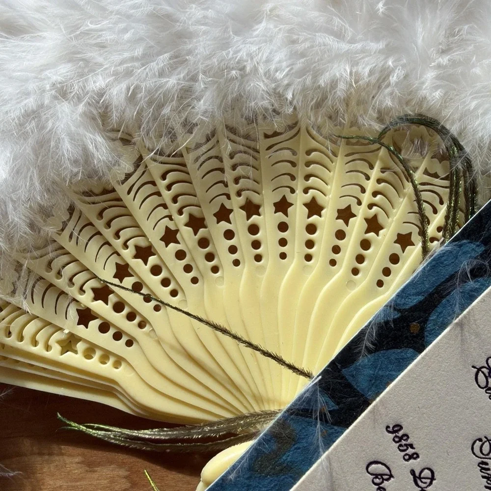 Vtg 1997 Peacock‎ Feather Fan New Year's Eve Invitation Beverly Hills Y2K Rare